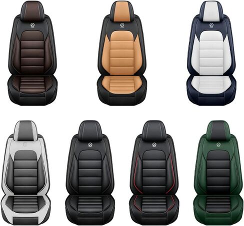 ILMO Seats Covers Compatible with Jeep Wrangler 2000-2024, Breathable and Waterproof Faux Leather Automotive Seat Cover (Gray&White, Full Set) in Saudi Arabia