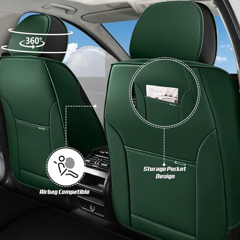 Full Set for Hyundai Elantra Seat Covers 2000-2025,Waterproof Nappa Leather Car Seat Protector with Pillow, Anti-Slip & Comfortable Car seat Cover(Gray & White) in Kuwait