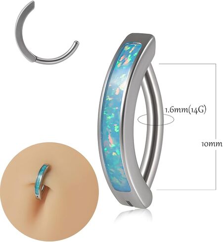 G23 Titanium & Stainless Steel Belly Button Rings 14G/16G Clicker Barbells Body Piercing Navel Jewelry in Kuwait