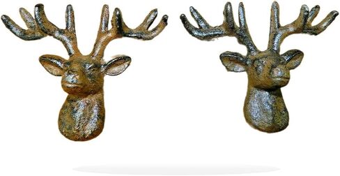 2 Cast Iron Antique Style Whitetail Deer Drawer Pull Barn Handle Cabinet Door XLR-837 Farmhouse Home Wall Desk Office Home Decor Hanging Decorations in Saudi Arabia