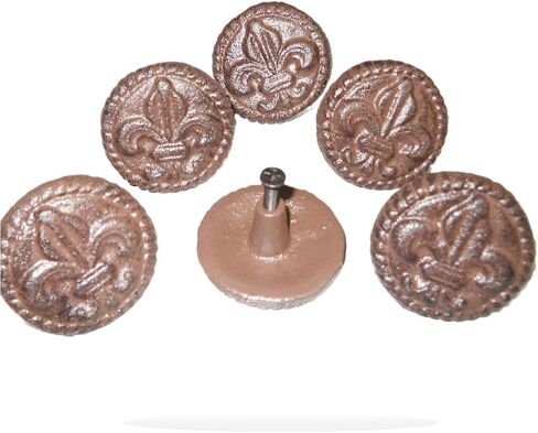 12 Cast Iron Antique Style Fleur De Lis Drawer Pull Barn Handle Door Knobs Round XLR-556 Farmhouse Home Wall Desk Office Home Decor Hanging Decorations in Saudi Arabia