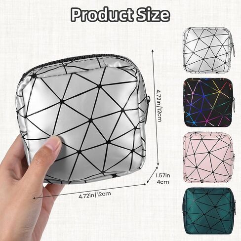 4 PCS Sanitary Napkin Storage Bag, Menstrual Pad Zipper Period Pouch Portable Period Bag Panty Liners, Pad Pouch with Zipper for Women Ladies Daily Use Purse Travel(Solid Color,4 Colors) in Saudi Arabia