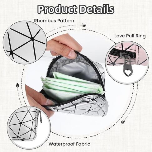 4 PCS Sanitary Napkin Storage Bag, Menstrual Pad Zipper Period Pouch Portable Period Bag Panty Liners, Pad Pouch with Zipper for Women Ladies Daily Use Purse Travel(Solid Color,4 Colors) in Saudi Arabia