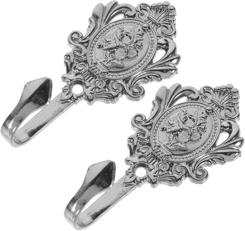 Sewroro 2pcs Vintage Curtain Tiebacks Hooks, Bronze Rose Pattern Carved Wall Hooks Alloy Hook for Hotel Bathroom Home (Golden) in Saudi Arabia