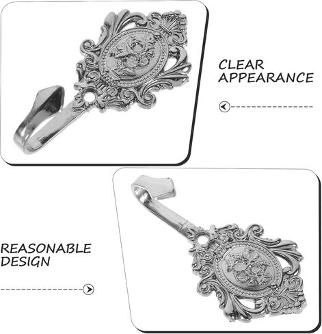 Sewroro 2pcs Vintage Curtain Tiebacks Hooks, Bronze Rose Pattern Carved Wall Hooks Alloy Hook for Hotel Bathroom Home (Golden) in Saudi Arabia