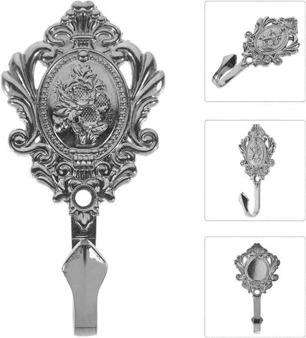 Sewroro 2pcs Vintage Curtain Tiebacks Hooks, Bronze Rose Pattern Carved Wall Hooks Alloy Hook for Hotel Bathroom Home (Golden) in Saudi Arabia