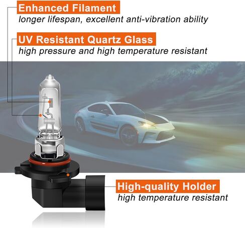 DZG 9012 HIR2 Halogen المصباح الأمامي لمبة 12V 55W 4300K مصابيح هالوجين بيضاء دافئة عالية ومنخفضة البديل ، حزمة 2 in Kuwait