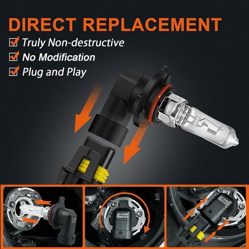 DZG 9012 HIR2 Halogen المصباح الأمامي لمبة 12V 55W 4300K مصابيح هالوجين بيضاء دافئة عالية ومنخفضة البديل ، حزمة 2 in Kuwait