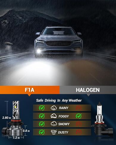 SEALIGHT F1A Series 5202 LED Fog Light Bulbs, 10000LM 5201/5202 Fog Light Bulbs 600% Super Brightness 6000K Cool White PS19W/PS24W /9009 Fog Lights, Non-polarity, Pack of 2 in Saudi Arabia