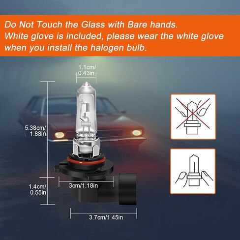 DZG 9012 HIR2 Halogen المصباح الأمامي لمبة 12V 55W 4300K مصابيح هالوجين بيضاء دافئة عالية ومنخفضة البديل ، حزمة 2 in Kuwait