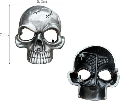 Men's Skull Head Buckle Leather Belt Waist Band, Jeans Decorative Punk Belt in Kuwait