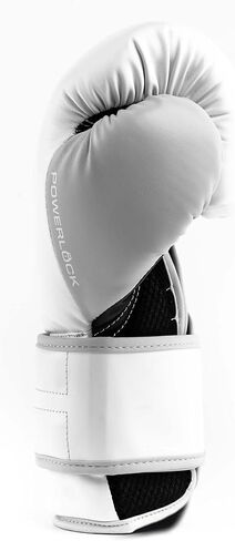 قفازات الملاكمة Everlast Powerlock 2 | قفازات الطيران الاحترافية | رباط آمن مع إسفنج ثلاثي الطبقات ودعم للمعصم للوقاية من الإصابات | التدريب على الحقائب الثقيلة والحقائب السريعة (12 أونصة | أبيض/ذهبي) in Kuwait
