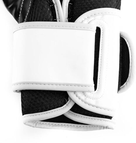 قفازات الملاكمة Everlast Powerlock 2 | قفازات الطيران الاحترافية | رباط آمن مع إسفنج ثلاثي الطبقات ودعم للمعصم للوقاية من الإصابات | التدريب على الحقائب الثقيلة والحقائب السريعة (12 أونصة | أبيض/ذهبي) in Kuwait