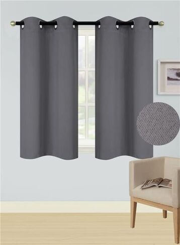 لوحة جروميت قصيرة معزولة حرارية 100 ٪ ستارة النافذة ستارة ثنى 28 "عريض × 54" طولها (2 ، K54 الساخن الوردي) in Kuwait