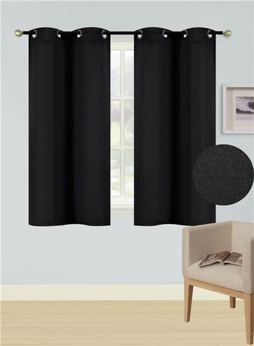 لوحة جروميت قصيرة معزولة حرارية 100 ٪ ستارة النافذة ستارة ثنى 28 "عريض × 54" طولها (2 ، K54 الساخن الوردي) in Kuwait