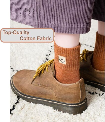 NevEND 6 Pairs Women's Mini Crew/Ankle Length Cut Cotton Calf Socks with Thick Cushioning for Girls in Saudi Arabia