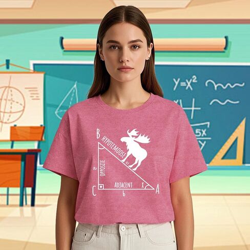 نساء معلم الرياضيات قميص رسالة تدريس رسالة طباعة Tshirt Teach Teae Tops Tops in Kuwait