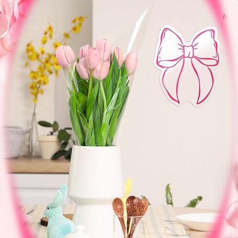 Weysat Acrylic Bow Mirror Pink Sign Wall Decor for Biving Room حمام مدخل مزخرف حديدي مرآة الخزانة معلقة للمدرسة ديكور التعليم والمنزل 11.8 × 10 بوصة in Saudi Arabia