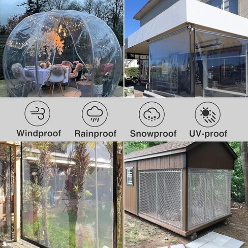 Clear Tarp Heavy Duty with Grommets,11.5x16.5 FT,Waterproof,PVC,Thicken Tarpaulin Cover,Outdoor Transparent Cover for Garden Patio Lawn Plants Greenhouse or Barn in Saudi Arabia