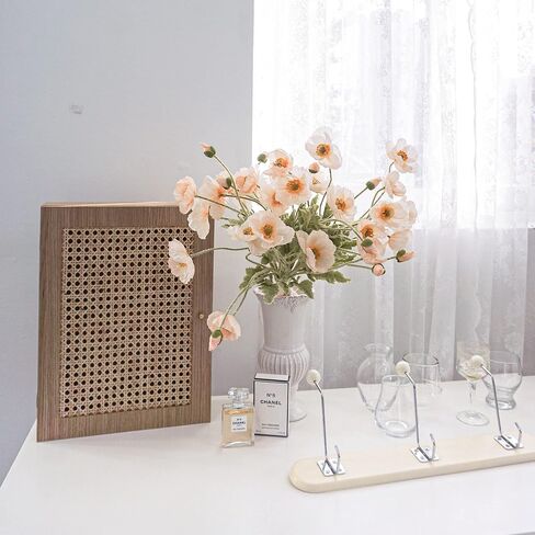 Kamang Artificial Poppy Silk Flowers (3 Stems) for Home Decor, Wedding Bouquet. Faux Poppy Flower Centerpiece. Artificial Coral Flower Arrangement. Silk Flowers (Apricot Coral) in Kuwait