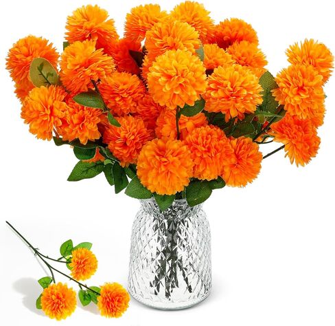 Giegxin 48 Heads chrysanthemum flowers boukets plastic headrangea silk mums boukets headrangea for home garden party comple decoration centerces mencores (red) in Saudi Arabia
