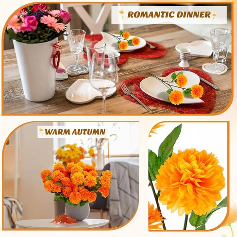 Giegxin 48 Heads chrysanthemum flowers boukets plastic headrangea silk mums boukets headrangea for home garden party comple decoration centerces mencores (red) in Saudi Arabia