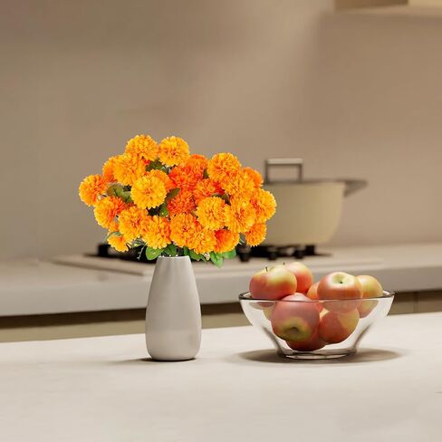 Giegxin 48 Heads chrysanthemum flowers boukets plastic headrangea silk mums boukets headrangea for home garden party comple decoration centerces mencores (red) in Saudi Arabia