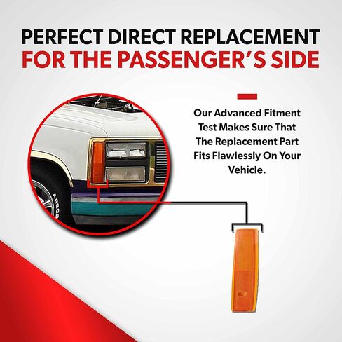 For 1988 1989 1990 1991 1992 1993 GMC Sierra Suburban Yukon Side Marker Light - Replaces Passenger Side of Marker Lights For GMC Sierra Suburban C1500 C2500 C3500 K1500 K2500 K3500 in Saudi Arabia