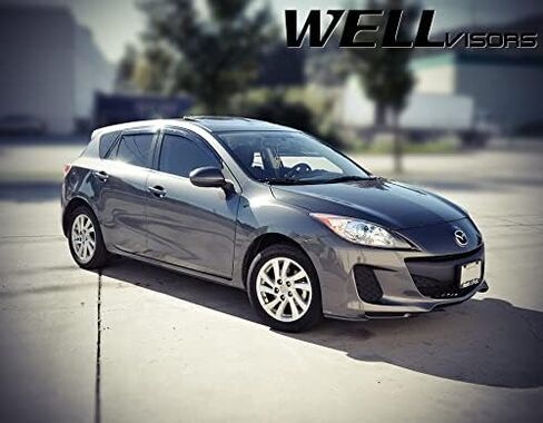 Wellvisors Windows ، انحرافات الرياح المتوافقة مع Mazda 2010-2013 Mazda 3 Hatchback مع حرس المطر الأسود 3-847MZ004 in Saudi Arabia