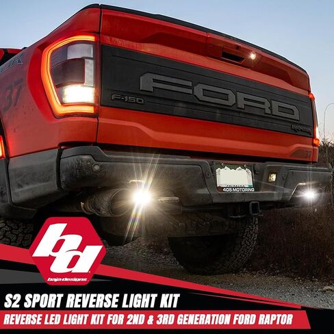 Baja Designs S2 Sport Dual LED Reverse Light Kit for Ford F-150 Raptor 2017-22 Truck (Wide Cornering; Clear) in Saudi Arabia
