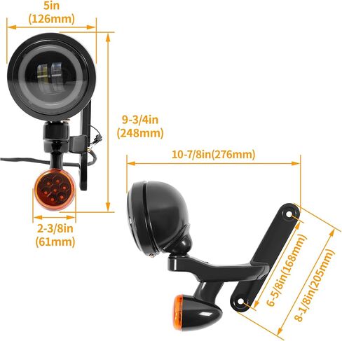 4.5" LED Fog Light & Turn Signal Light & Fog Light Bracket Compatible with 1994-Up Harley Street Glide Electra Glide Road King FLHX FLHXXX Spotlight Yellow Lens in Saudi Arabia