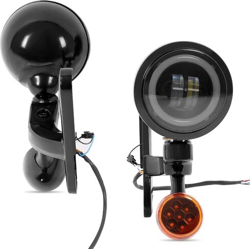 4.5" LED Fog Light & Turn Signal Light & Fog Light Bracket Compatible with 1994-Up Harley Street Glide Electra Glide Road King FLHX FLHXXX Spotlight Yellow Lens in Saudi Arabia