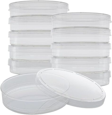 Deep Petri Dishes with Lids, 90 mm Diameter, Polystyrene, 25mm Depth, Optically Clear, Disposable Culture Plates – Gamma-Sterilized – Pack of 10 PCS in Saudi Arabia