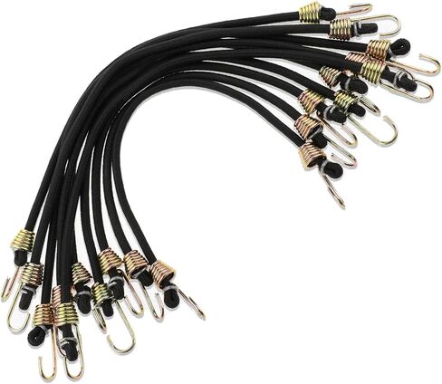 10pcs Small Bungee Cords with Hooks,10 Inch Mini Rubber Bungee Cords,Versatile Outdoor Elastic Straps Set for Luggage Roof Rack Hang Outdoor Tent Tarp Bike Car Rv Camping Tool Cargo Accessory(10) in Saudi Arabia