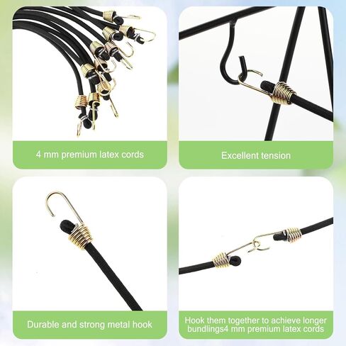 10pcs Small Bungee Cords with Hooks,10 Inch Mini Rubber Bungee Cords,Versatile Outdoor Elastic Straps Set for Luggage Roof Rack Hang Outdoor Tent Tarp Bike Car Rv Camping Tool Cargo Accessory(10) in Saudi Arabia