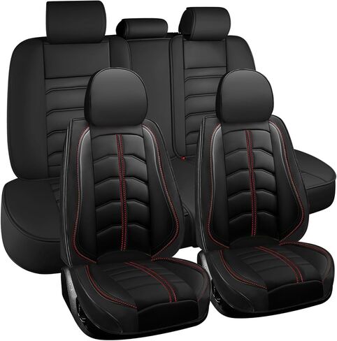 Car Seat Cover for Honda Ridgeline 2006-2025, Durable Wear Resistant Waterproof Seat Cover, Breathable No Odor Premium Leather Vehicle Interior Accessories.(Standard 5 Seats,Black) in Kuwait