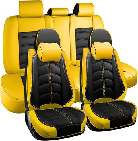 Car Seat Cover for Honda Ridgeline 2006-2025, Durable Wear Resistant Waterproof Seat Cover, Breathable No Odor Premium Leather Vehicle Interior Accessories.(Standard 5 Seats,Black) in Kuwait