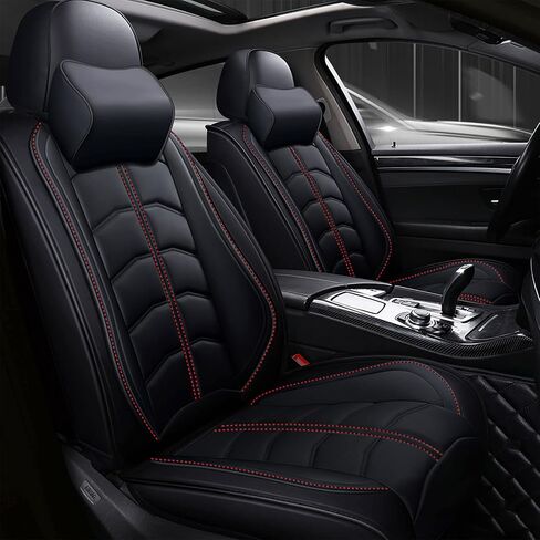 Car Seat Cover for Honda Ridgeline 2006-2025, Durable Wear Resistant Waterproof Seat Cover, Breathable No Odor Premium Leather Vehicle Interior Accessories.(Standard 5 Seats,Black) in Kuwait