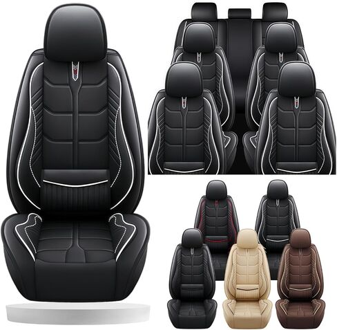 Car Seat Covers Fit for Dodge Grand Caravan 1997-2025,7 Seat Car Seat Cover,No-Slip Waterproof Breathable Faux Leather Automotive Seat Covers Auto Interior Covers.Beige,Full Set with Pillow in Kuwait