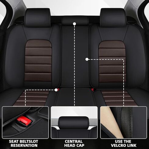 Car Seat Cover Fit for Ford Explorer 2000-2025,Compatible Airbag Non-Slip Waterproof Seat Cover,Car Seat Protector Premium Interior (Standard 5 Seats,Black Coffee) in Kuwait