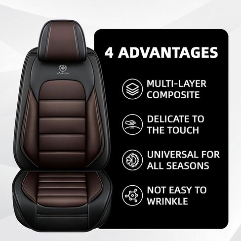 Car Seat Cover Fit for Ford Explorer 2000-2025,Compatible Airbag Non-Slip Waterproof Seat Cover,Car Seat Protector Premium Interior (Standard 5 Seats,Black Coffee) in Kuwait