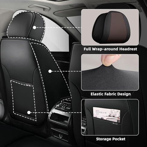 غطاء مقعد السيارة مناسب لـ Ford Explorer 2000-2025 ، غطاء مقعد متوافق غير مقاوم للماء ، واقي مقعد ، واقي مقعد للسيارة (5 مقاعد قياسية ، قهوة سوداء) in Kuwait