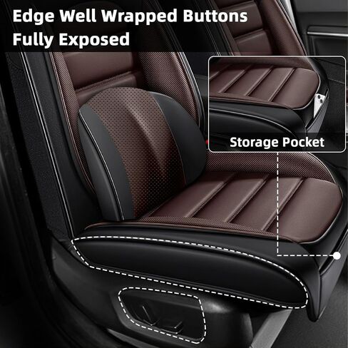 غطاء مقعد السيارة مناسب لـ Ford Explorer 2000-2025 ، غطاء مقعد متوافق غير مقاوم للماء ، واقي مقعد ، واقي مقعد للسيارة (5 مقاعد قياسية ، قهوة سوداء) in Kuwait