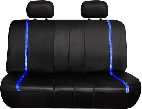 FH Group Faux Leather Car Seat Covers Set with Matching Carpet Mats - Universal Fit, Airbag Compatible, Low Back, Split Bench for SUV and Sedan, White in Saudi Arabia