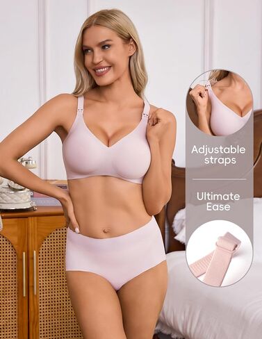 Nursing Bras for Breastfeeding & Maternity Ultra-Soft Seamless Wireless Support, 24/7 Comfort for Pregnancy Nursing Sleep in Kuwait