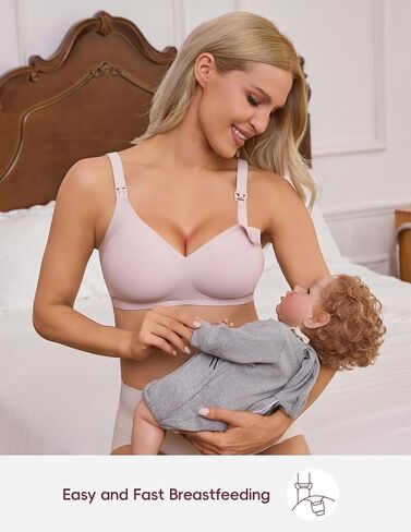 Nursing Bras for Breastfeeding & Maternity Ultra-Soft Seamless Wireless Support, 24/7 Comfort for Pregnancy Nursing Sleep in Kuwait