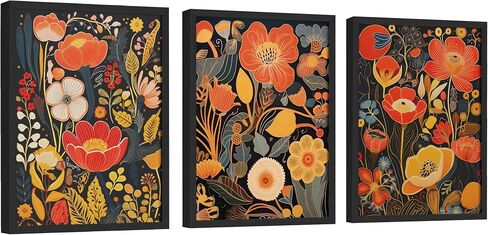 Excool Club Pink Botanical Wall Art - 12x16 Pink Flower Wall Art Blory Prints Floral Prints ، Pinter Plant Line Poster ، Flower Flower Pictures Decor in Kuwait