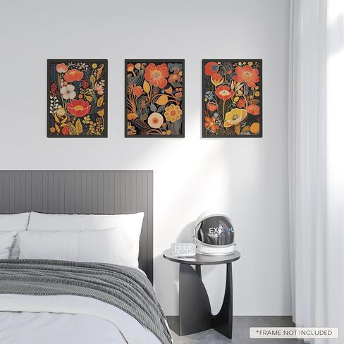 Excool Club Pink Botanical Wall Art - 12x16 Pink Flower Wall Art Blory Prints Floral Prints ، Pinter Plant Line Poster ، Flower Flower Pictures Decor in Kuwait