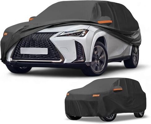 Car Cover Waterproof All Weather Sun Rain Protection Full Exterior Cover for Lexus UX 190T-PU Black with Left Side Zippers in Saudi Arabia