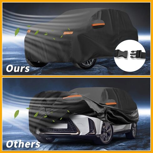 Car Cover Waterproof All Weather Sun Rain Protection Full Exterior Cover for Lexus UX 190T-PU Black with Left Side Zippers in Saudi Arabia